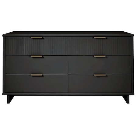 Manhattan Comfort Granville 55.07 Double Wide Dresser in Dark Grey DR-5035